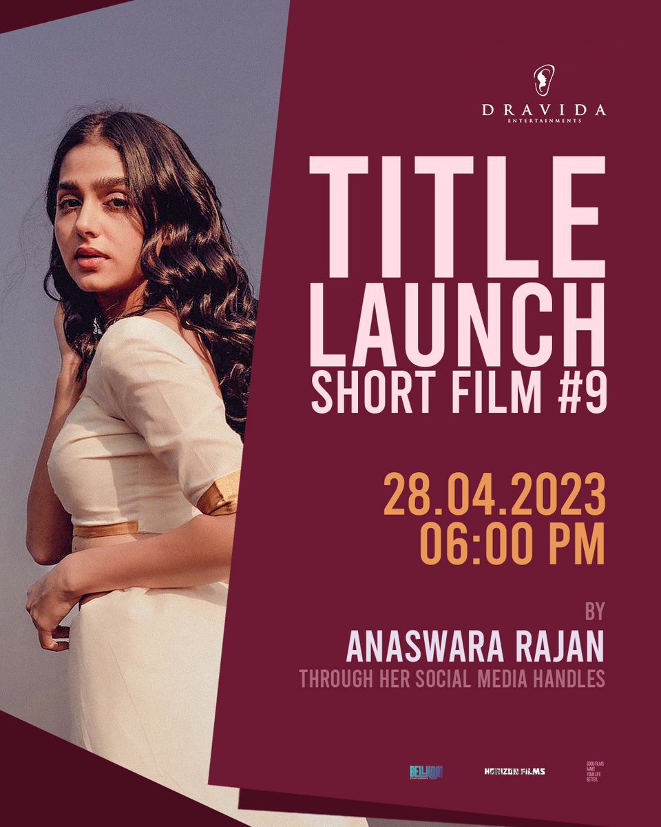 Our Short film #9 is loading... 💃🕺 

Will be launched by @AnaswaraRajan_ 😍 through her social media handles. 💙❤️ 

@JubithNamradath @gopinath_divya @nambradth

Branding & Publicity: Kintsugi

#shortfilm #titlelaunch #anaswararajan #dravidaentertainmets #dravida