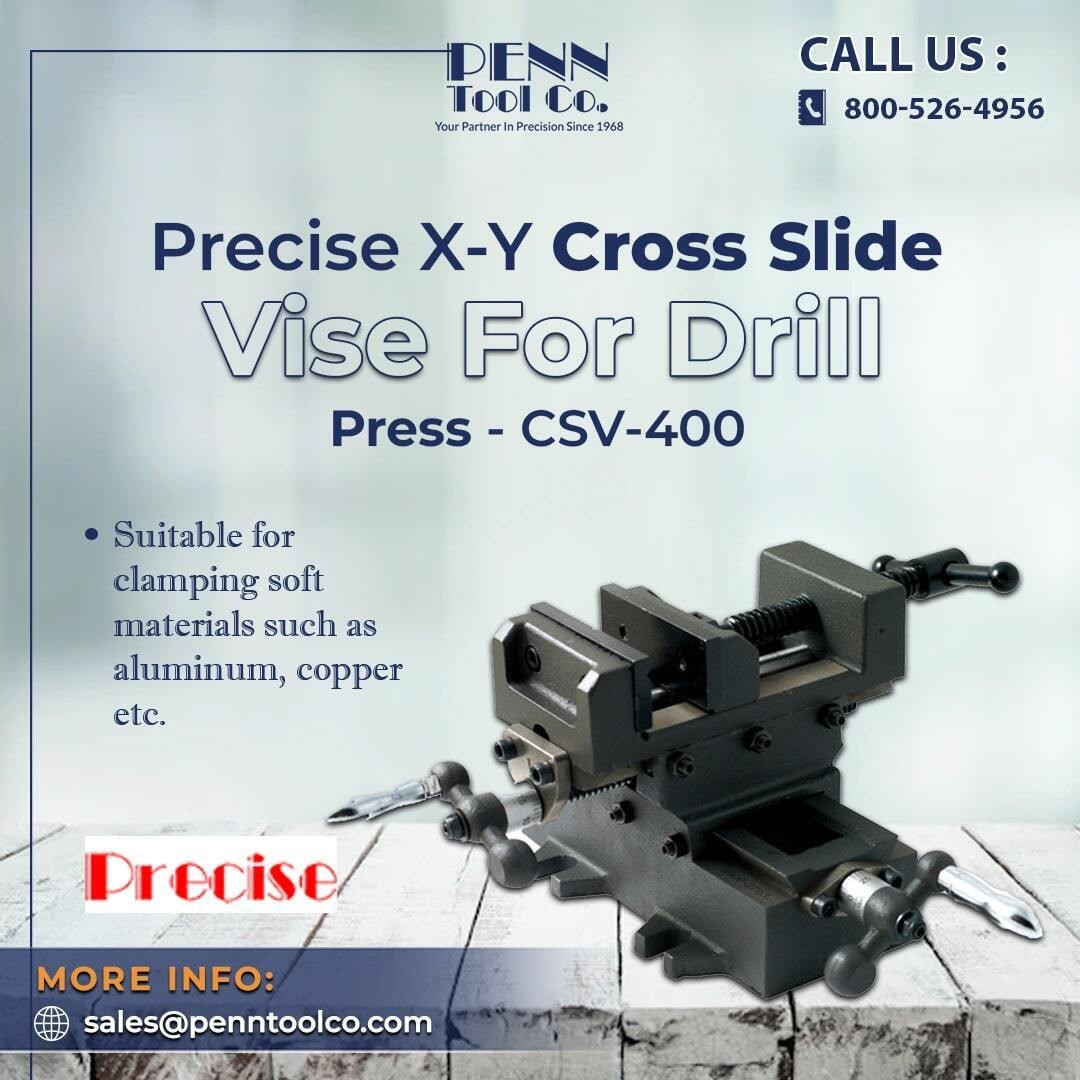 penntoolco's tweet image. Take your drilling and milling projects to the next level with the Precise X-Y cross slide vise from Penn Tool Co.
.
Buy Now: penntoolco.com/precise-x-y-cr…
.
#PreciseXYCrossSlideVise #PennToolCo #DrillingProjects #MillingProjects #DrillingTools #CuttingTools #MetalworkingTools