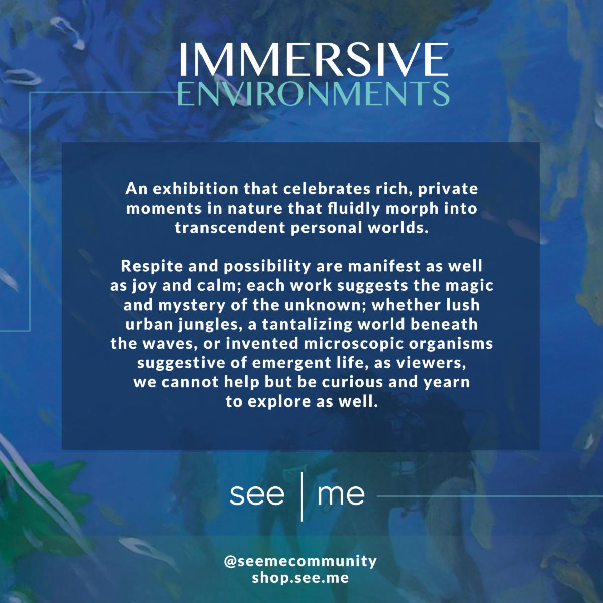 You are invited to join us for the Opening Reception of  IMMERSIVE ENVIRONMENTS, our first show of the year at THE YARD.  
👉RSVP: write to concierge@see.me to confirm your attendance.
Venue: The Yard: Lincoln Square 
157 Columbus Avenue, New York, NY, United States