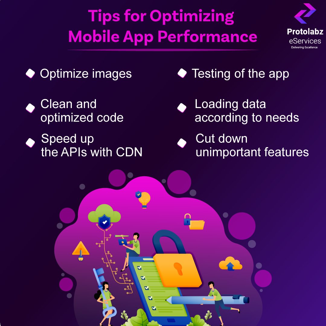 protolabz's tweet image. Mobile app with good performance increases user engagement. Here are tips for optimizing mobile app performance.
1. Optimize images  
3. Speed up the APIs with CDN 
4. Loading data according to need
5. Testing of the app 
6. Cut down unimportant features 
#mobileappperformance
