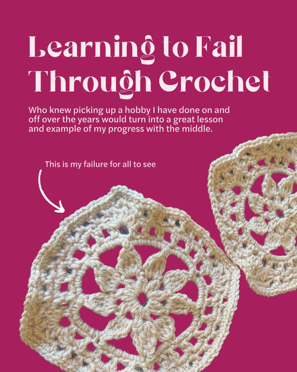 I failed! I am proud of myself for it! Also while this isn’t a crocheting blog, I don’t think my crochet content is going anywhere because it is handing me life lessons left and right. #themddl #failure #crochet #learningtofail

themddl.com/learning-to-fa…