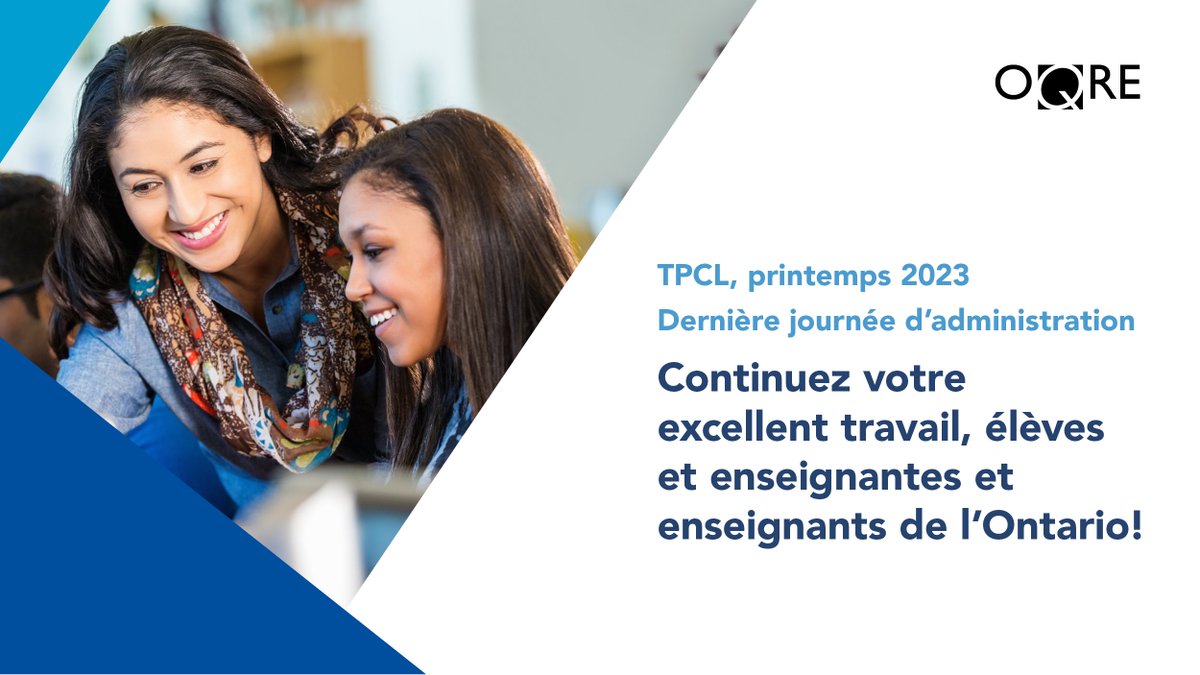 Oqre's tweet photo. 📣 La période d’administration du #TPCL prend fin aujourd'hui. Nous tenons à remercier les élèves et le personnel enseignant pour leur travail et leur dévouement lors de ce test. Pour plus d’informations sur le TPCL : https://t.co/dD6KQRtFOB https://t.co/TW0aoSDVfv