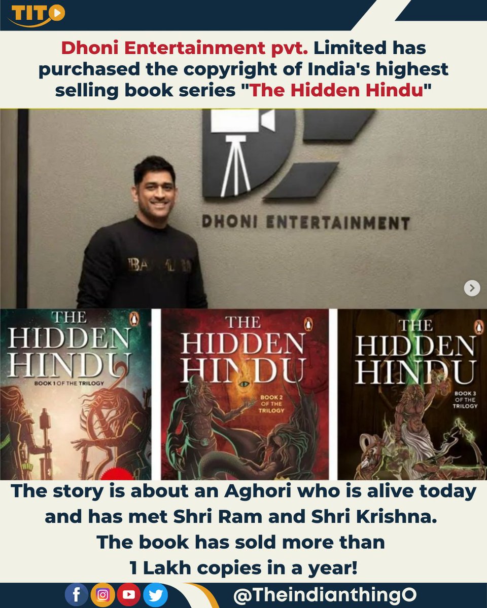 MS Dhoni turns producer with web series based on book The Hidden Hindu

@mahi7781 @authorakshatgupta