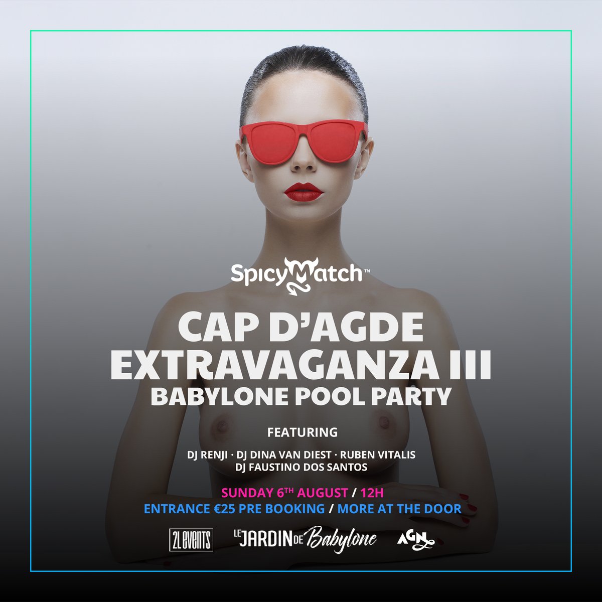 SpicyMatch's tweet photo. Not 1, not 2, but 4 Extravaganza parties in Cap d'Agde this summer! Join us: https://t.co/YefFJe4C1Y https://t.co/4hqwYJ3taC