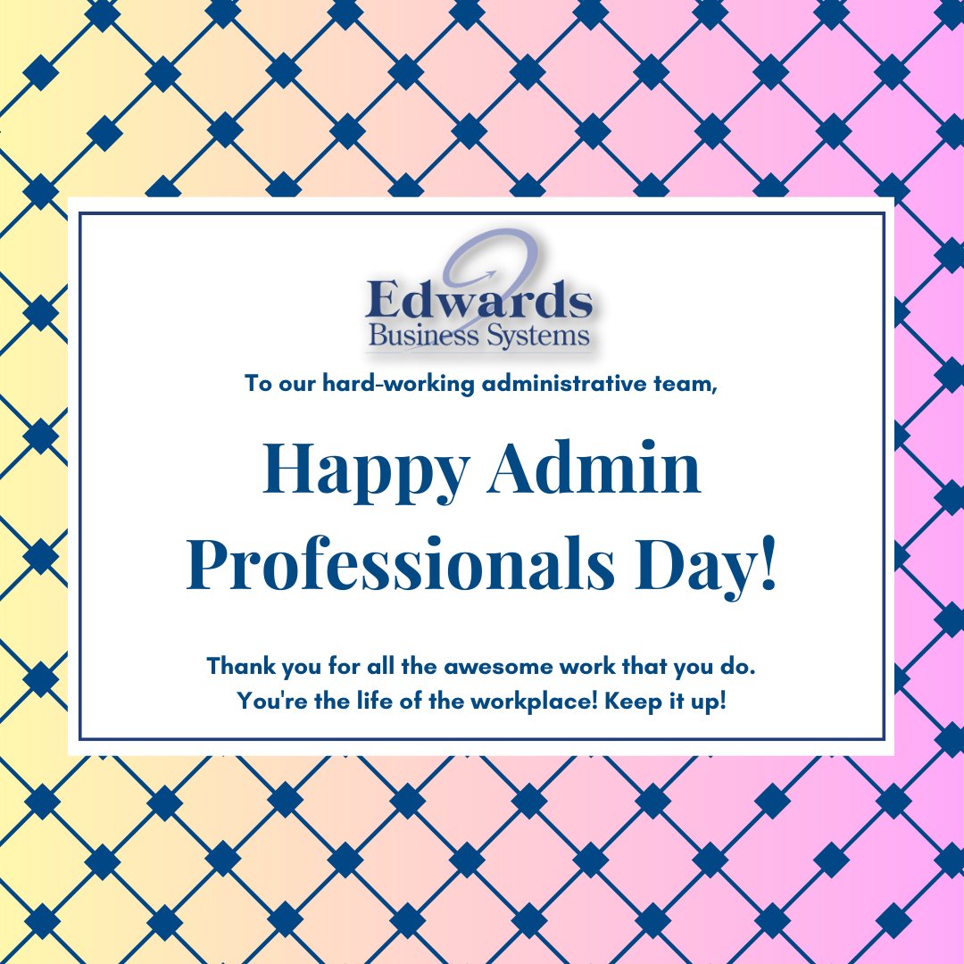 Happy Admin Professionals Day! 
We are so grateful for all of our admin employees! 
You truly are the life of our workplace!
