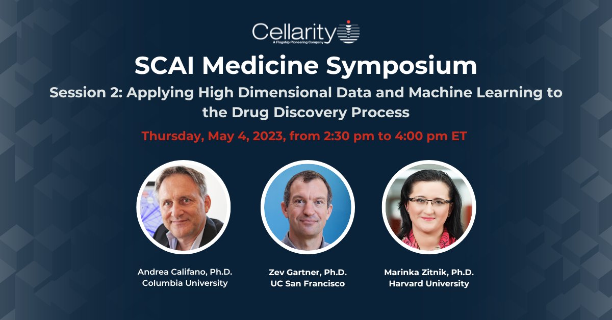 For #SCAIM23 Session 2, @califano_lab, @ZevGartner, and @marinkazitnik, will discuss applying high dimensional data and #machinelearning to #drugdiscovery. Register for virtual: bit.ly/3m4Cbv4 Or in person: bit.ly/3mMSb5e Agenda: bit.ly/3o2uSEH