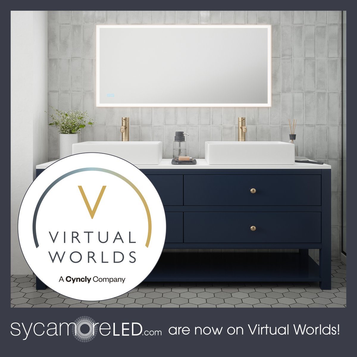 Don't forget our catalogue is now available to download on @virtualworlds3D! Virtual Worlds allows you to add illuminated mirrors and lighting schemes to your designs. #Lighting #VW4d #Cyncly #KBB #Bathroomlighting #Bathroomdesign #LEDlighting #LEDmirrors #Illuminatedmirrors