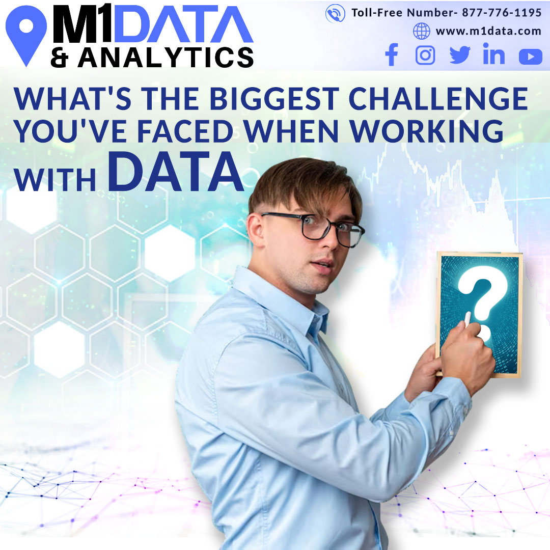 Data analysis can be a challenge, what's the biggest hurdle you've faced? Share your experience with us! 

 #M1Data #M1 #Data #Analytics #M1DataAnalytics #DataDrivenMarketing #datasolutions #DaaS #datachallenges #dataanalytics #dataproblems
