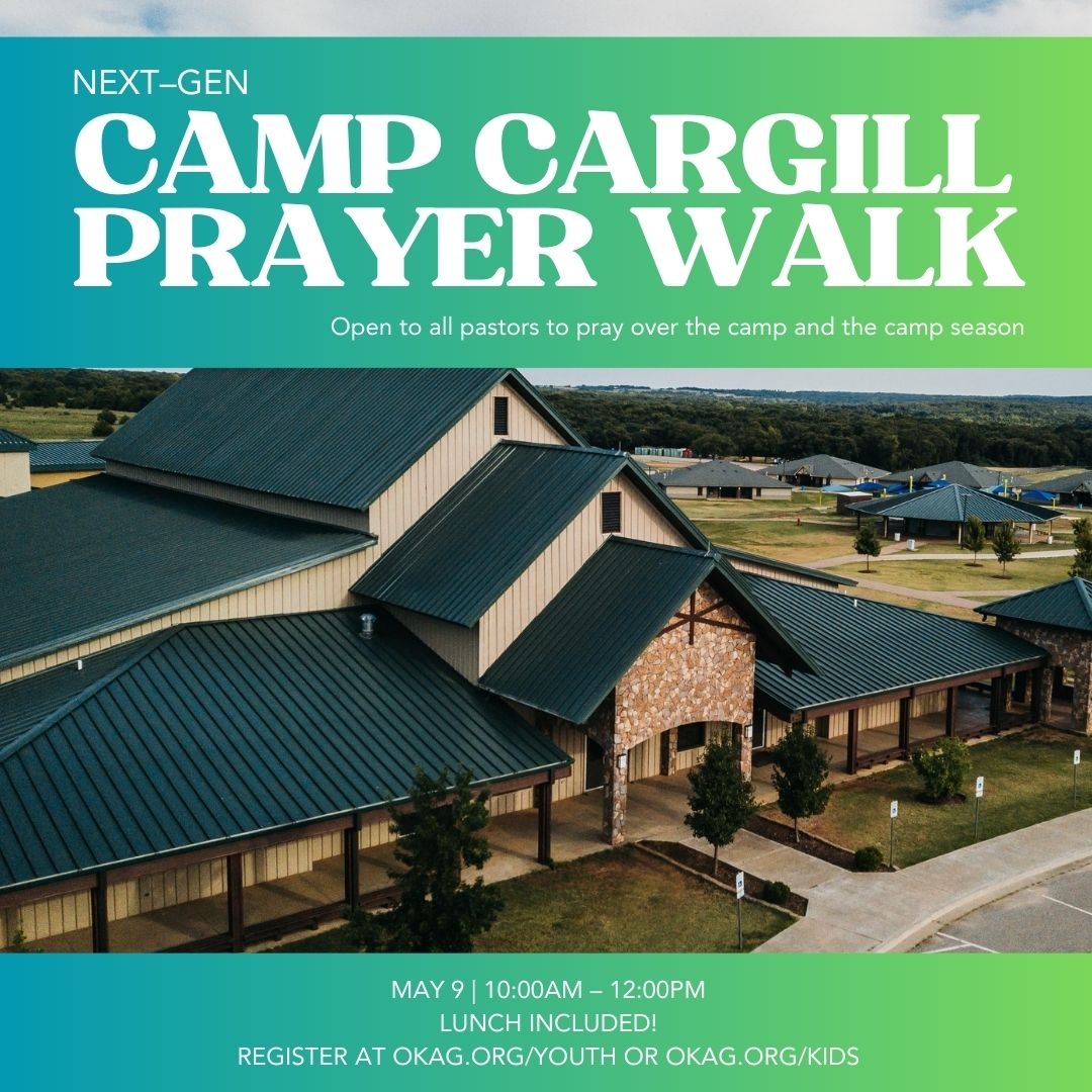 May 9th we are praying over this year's camp season! ⁠
Register at okag.org/youth or okag.org/kids!