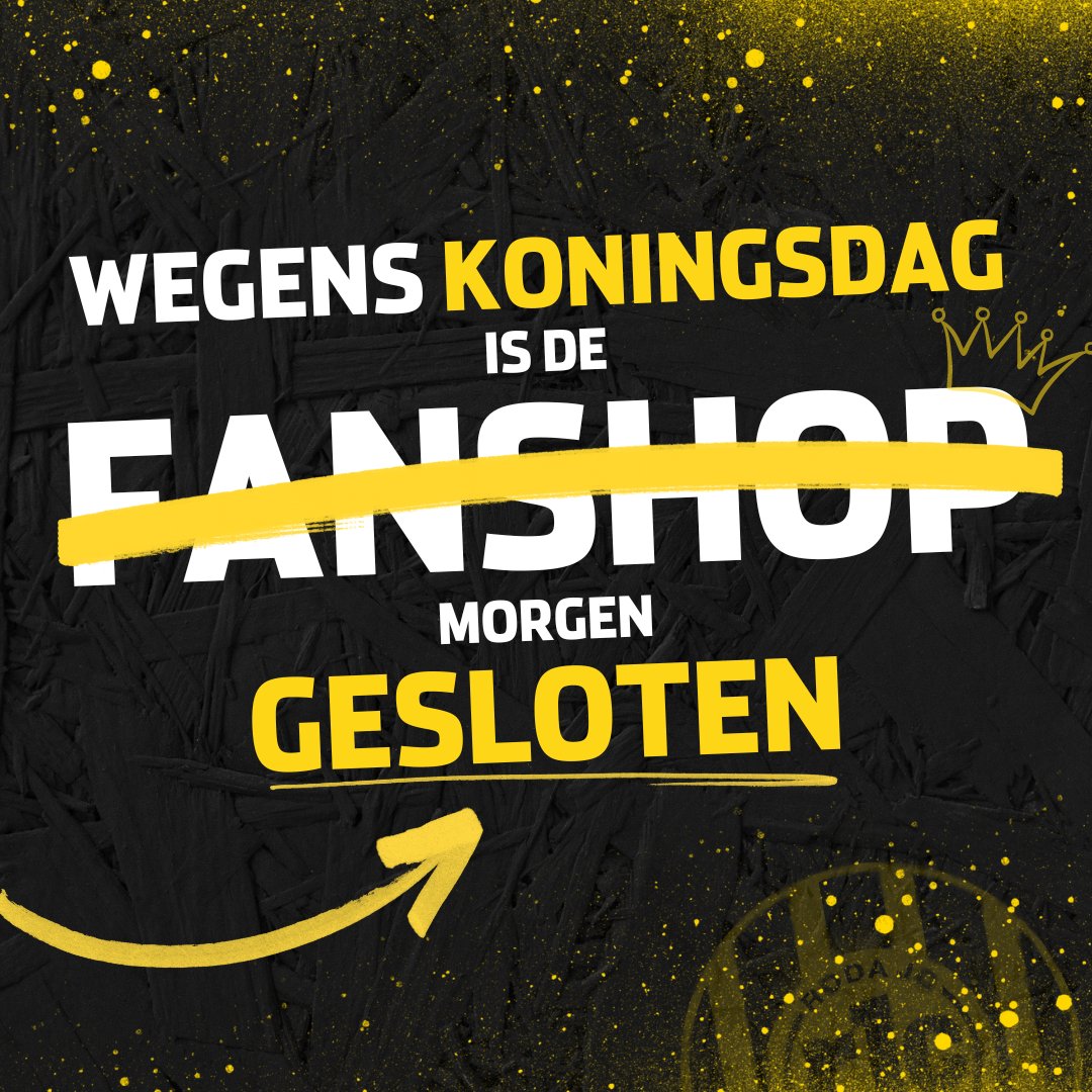 Op 𝗞𝗼𝗻𝗶𝗻𝗴𝘀𝗱𝗮𝗴, 27 april is de fanshop de gehele dag 𝗴𝗲𝘀𝗹𝗼𝘁𝗲𝗻.

FIJNE KONINGSDAG! 👑

#rodajc #koningsdag