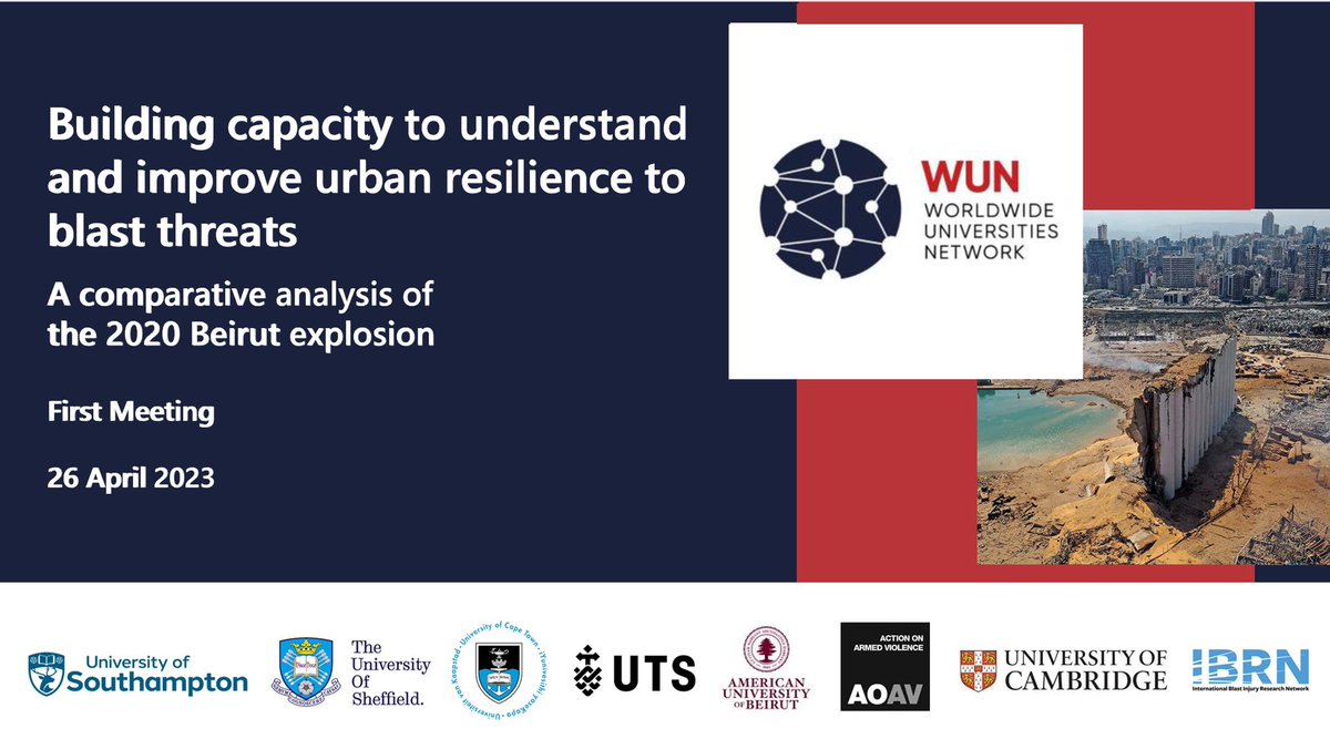 We had our first online @WUNetwork meeting today! Great to see colleagues from @unisouthampton @UCT_Research, @sheffielduni & @UTS_Science, @AOAV @Cambridge_Uni & @AUB_Lebanon to discuss urban #blast #resilience & upcoming experimental work to explore aspects of the #BeirutBlast