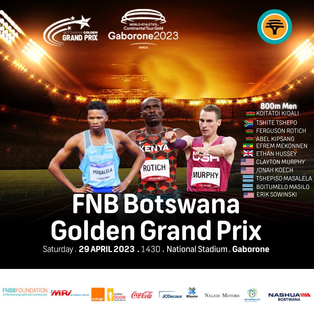 Do not miss some of the top athletes in the 800m event in the country and globally battling it out at the National Stadium this Saturday.

#fnbbotswanagoldengrandprix #continentalTourGold #trackandfield #WorldAthletics #athletics