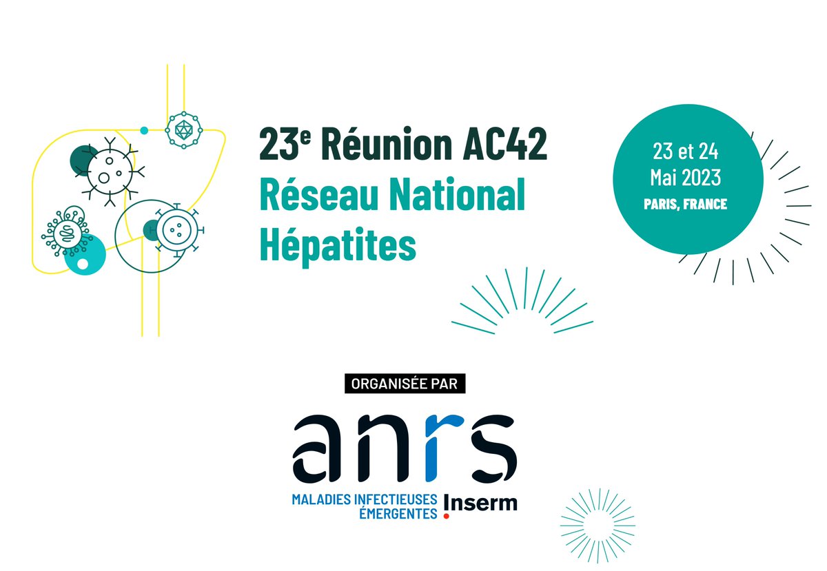 agenceANRS's tweet photo. 📣🔥Plus que 2⃣ jours pour soumettre un #résumé à la réunion annuelle AC42 – Réseau National #Hépatites des 23 et 24 mai prochains

➕d'infos: https://t.co/IrPOCY5igA

Programme &amp; inscription: https://t.co/BBnIMUVei2

#VHB #HBV #HDV #hepatitisB #HepatitisC #hepatitisD #research https://t.co/quuTkoRObB
