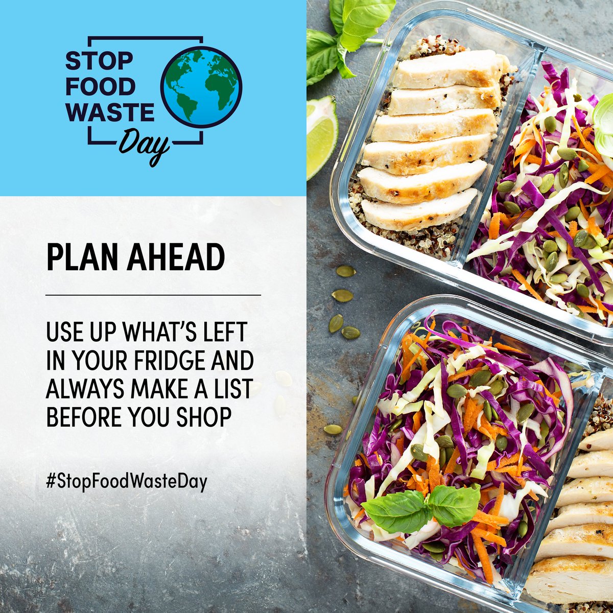 Today is the largest single day of action in the fight against food waste: @StopFoodWasteDay!
Did you know that globally, one third of all food produced for human consumption is lost or wasted? 

#StopFoodWasteDay #Sustainability #PreventInspireRepurpose #FightAgainstFoodWaste