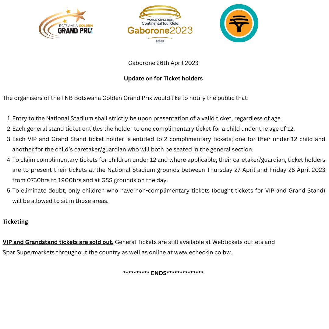 FNB Botswana Golden Grand Prix tweet media