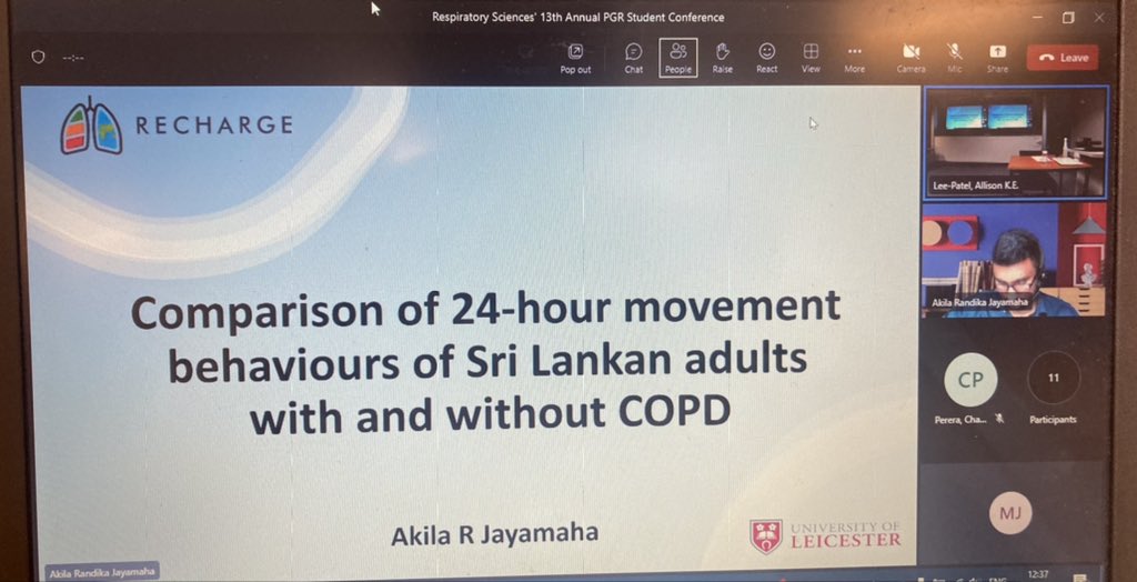 Global_RECHARGE's tweet photo. Next up was @1226arj who presented comparisons in 24-hour movement behaviours in Sri Lankan adults with and without COPD. Those with COPD were less active and had worse sleep quality, emphasising a need for interventions such as PR to optimise these behaviours in 🇱🇰 https://t.co/P1QpNrLiYG