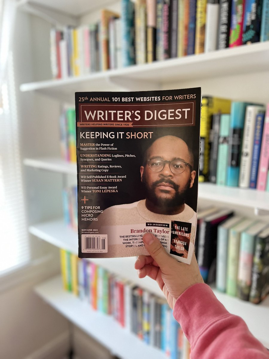 MWoodsonWrites's tweet photo. The May/June 2023 issue of WD 😍 featuring Brandon Taylor on the cover who I was lucky enough to interview.

Order a copy here or find it on newsstands: https://t.co/xHYKOeLf3p https://t.co/Dtb1pYnUhp
