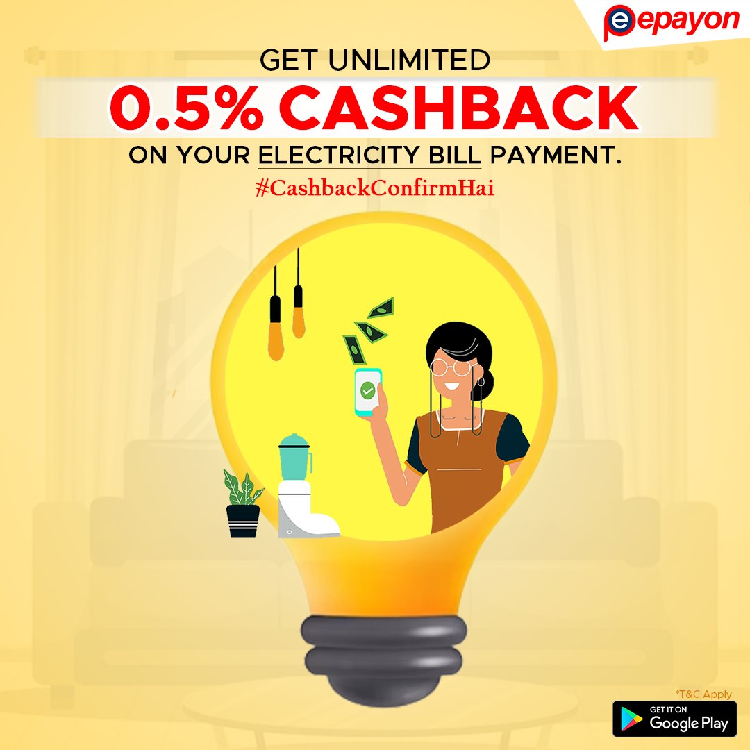 ePayonApp's tweet photo. ๐ฃ๐ฎ๐ ๐๐ผ๐๐ฟ ๐ฒ๐น๐ฒ๐ฐ๐๐ฟ๐ถ๐ฐ๐ถ๐๐ ๐ฏ๐ถ๐น๐น ๐ผ๐ป ๐๐ถ๐บ๐ฒ ๐๐ถ๐๐ต ๐ฒ๐ฃ๐ฎ๐๐ผ๐ป ๐ฎ๐ป๐ฑ ๐ฒ๐ฎ๐ฟ๐ป ๐๐ฎ๐๐ต๐ฏ๐ฎ๐ฐ๐ธ ๐ถ๐ป๐๐๐ฎ๐ป๐๐น๐. ๐ก๐ธ
๐App download link https://t.co/5qevlXh8qc
#ElectricityBill #billpayment #Unlimited #Cashback #cashbackoffer #ePayon #CashbackConfirmHai https://t.co/92QtCm7RKQ
