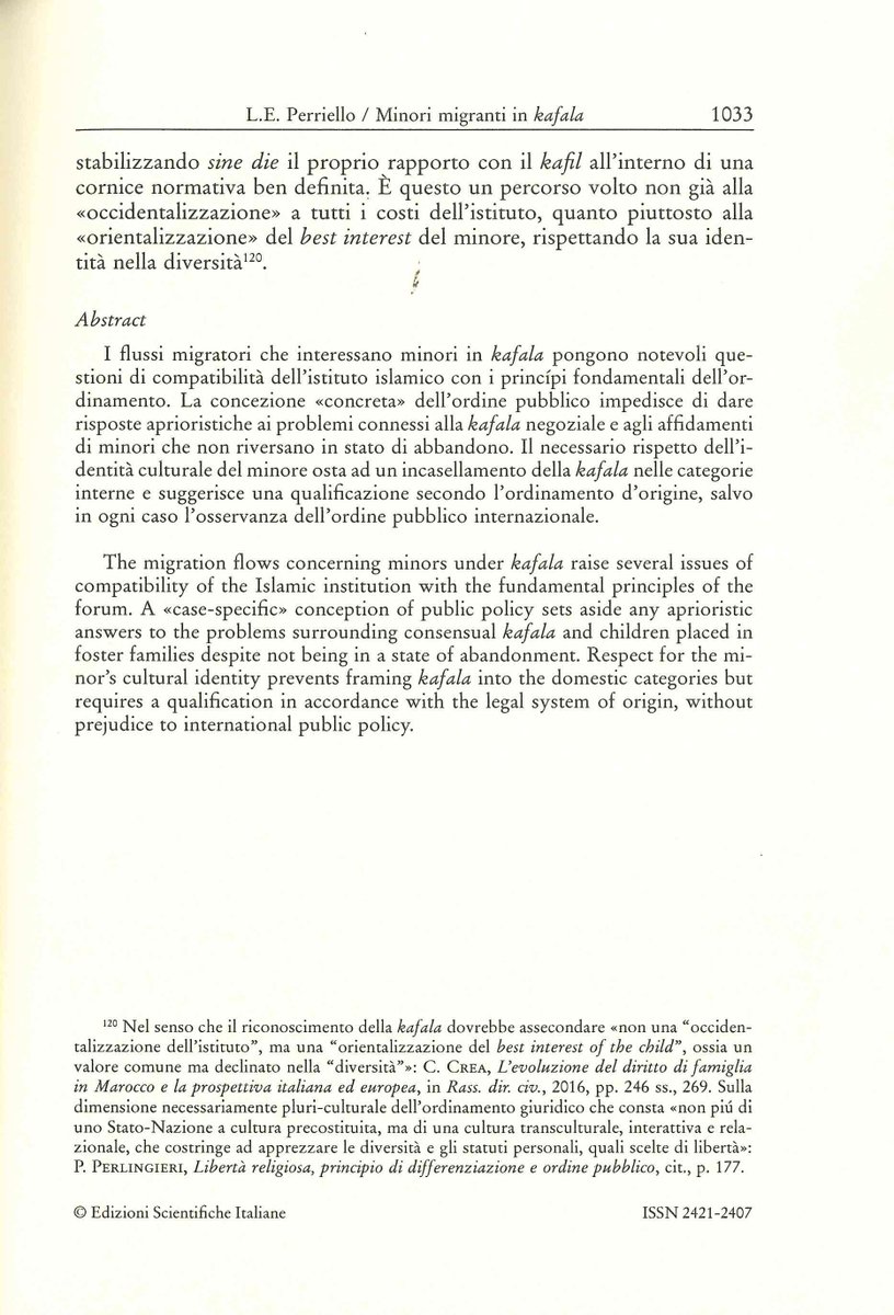Dir_Successioni's tweet image. #Minori #migranti in #kafala tra #ordine_pubblico, #identità_culturali e problemi di riqualificazione
Luca E. Perriello

We publish the Abstract