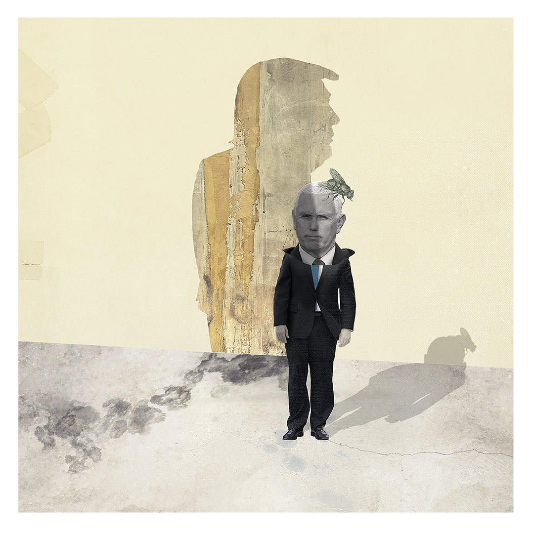 Smithphotillo's tweet photo. Mike Pence, former #VP of the #USA.

#politicalillustration #politics #gop #conservative #editorialcollage #collage #editorialillustration #illustration @MendolaArtists @Theispot https://t.co/ZNr53YCjOz