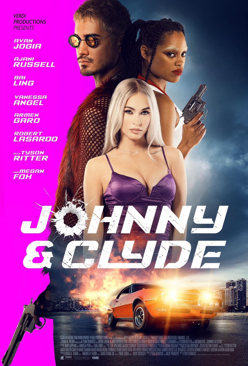 Official artwork to my new movie JOHNNY & CLYDE starring @meganfox Had a blast directing & co-writing the darkest fairy tale ever told! 💜💀