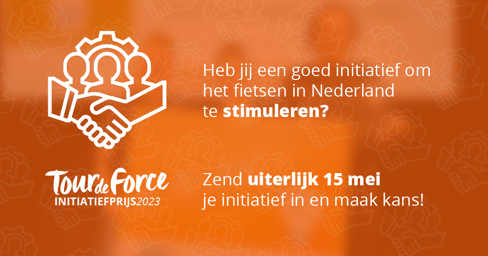 🏆 <a href="/TourdeForceNL/">Tour de Force</a> introduceert de Tour de Force Initiatiefprijs!

Vanaf 2023 verlegt de Tour de Force haar focus naar het aanmoedigen van organisaties om het fietsen in Nederland te stimuleren. Doe jij mee? Dien dan jouw fietsinitiatief in en maak kans! bit.ly/40Aa70V