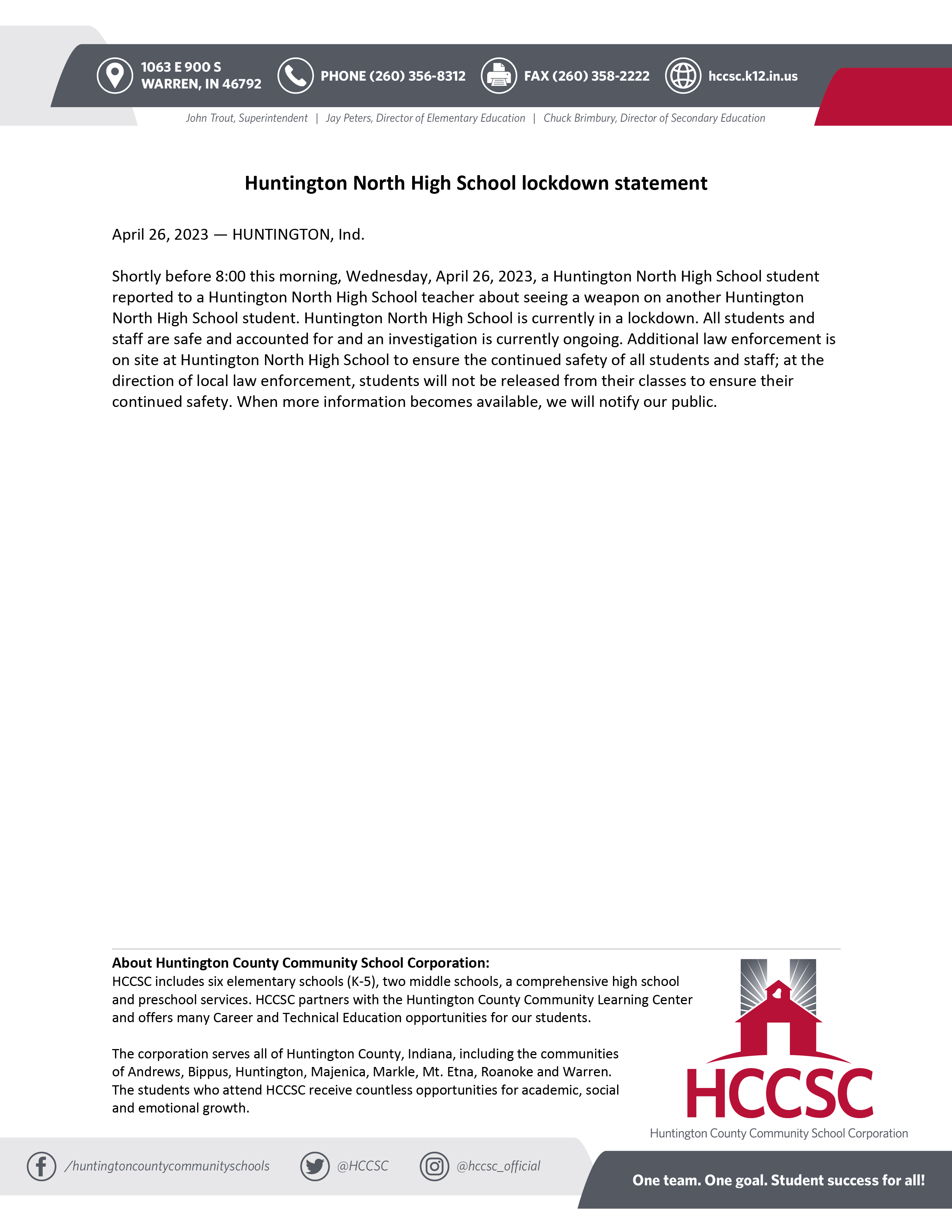 HCCSC on Twitter "Please see the attached statement regarding the