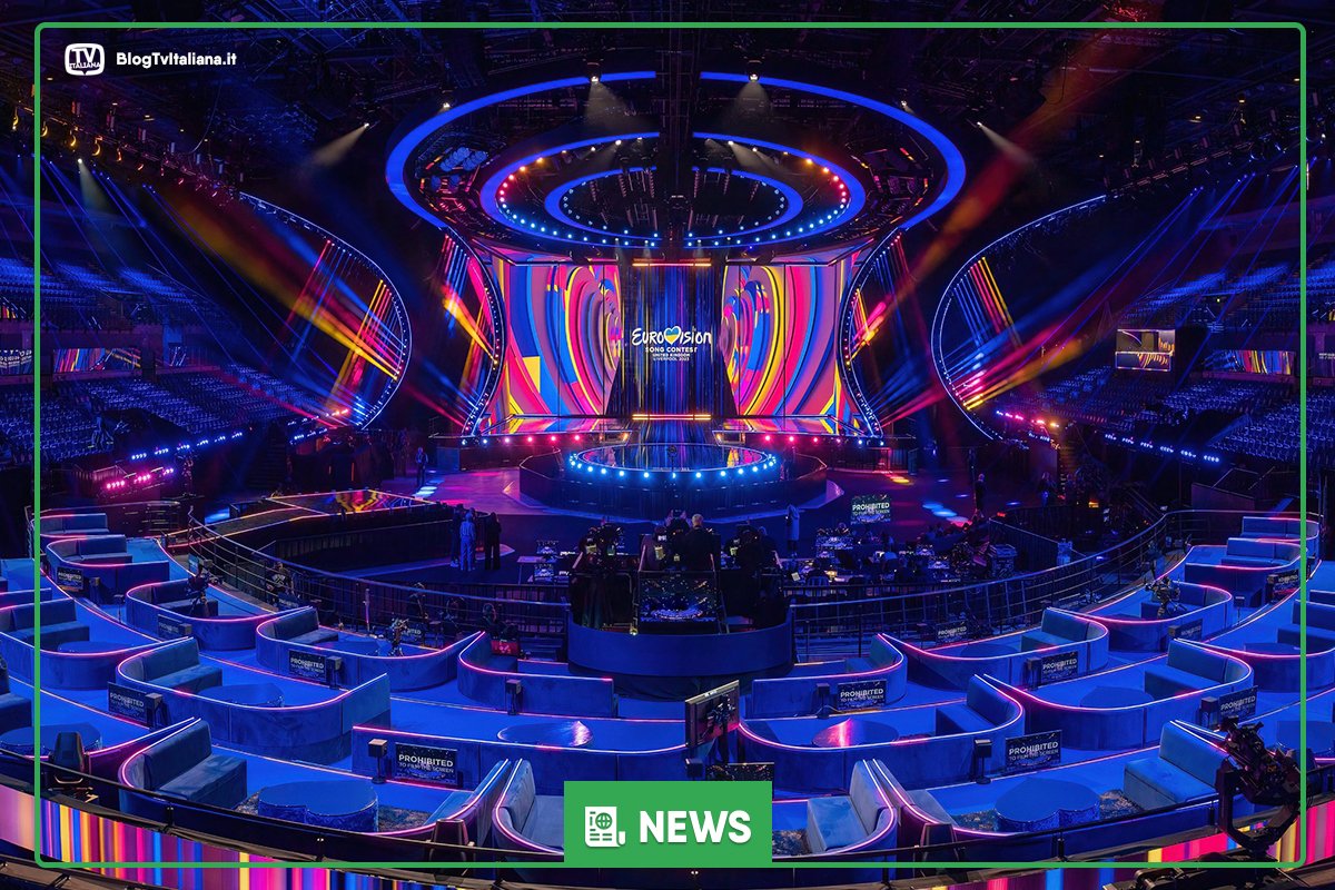 TV_Italiana's tweet photo. 🔴 Prima foto ufficiale della scenografia di #Eurovision2023, quest'anno in diretta dalla #LiverpoolArena.📸
#ESCita #Eurovision https://t.co/l2Y6CJnukW