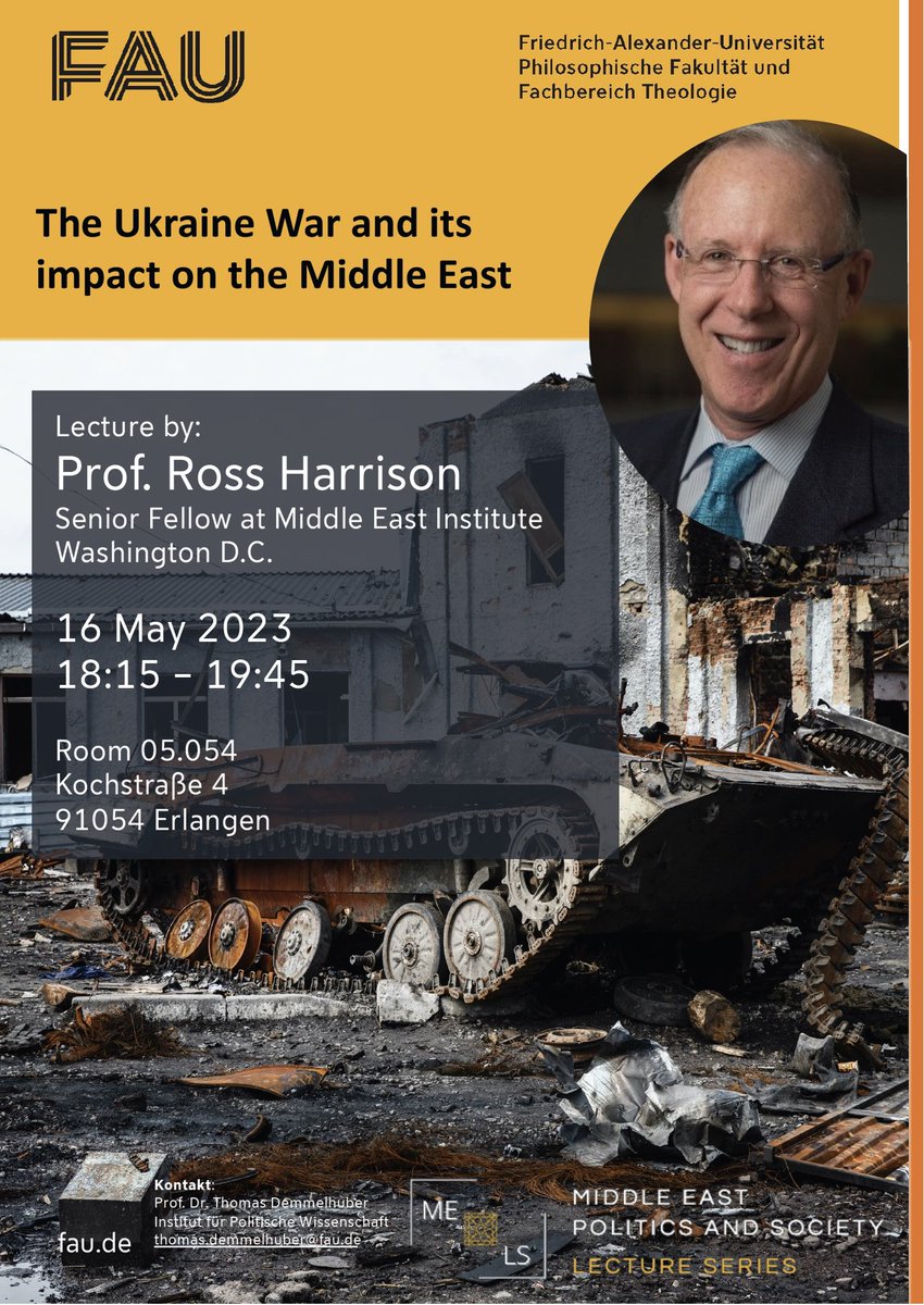 Thomas Demmelhuber (@t_demmelhuber) on Twitter photo Save the date: on Tuesday, May 16 the journey of #MELS - Middle East Politics and Society Lecture Series <a href="/UniFAU/">FAU Erlangen-Nbg</a> continues 👉🏼 Prof. Harrison <a href="/MiddleEastInst/">Middle East Institute</a> will give a talk on the Ukraine war and its impact on the Middle East. Join us, more info 👇🏼 Save the date: on Tuesday, May 16 the journey of #MELS - Middle East Politics and Society Lecture Series <a href="/UniFAU/">FAU Erlangen-Nbg</a> continues 👉🏼 Prof. Harrison <a href="/MiddleEastInst/">Middle East Institute</a> will give a talk on the Ukraine war and its impact on the Middle East. Join us, more info 👇🏼
