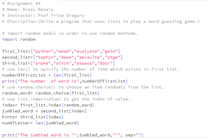 arezu_rezaiy's tweet photo. Hi, happy Eid-al-fetr!!!
During my holydays I learnt lists and this is what I coded.
special thanks to dear teacher prof Trina Gregory.
@trinalgregory 
@E_Ehrari 
@f_forough 
@CodeToInspire 
#AfghanistanGirlsCode https://t.co/Em57C4UMlX
