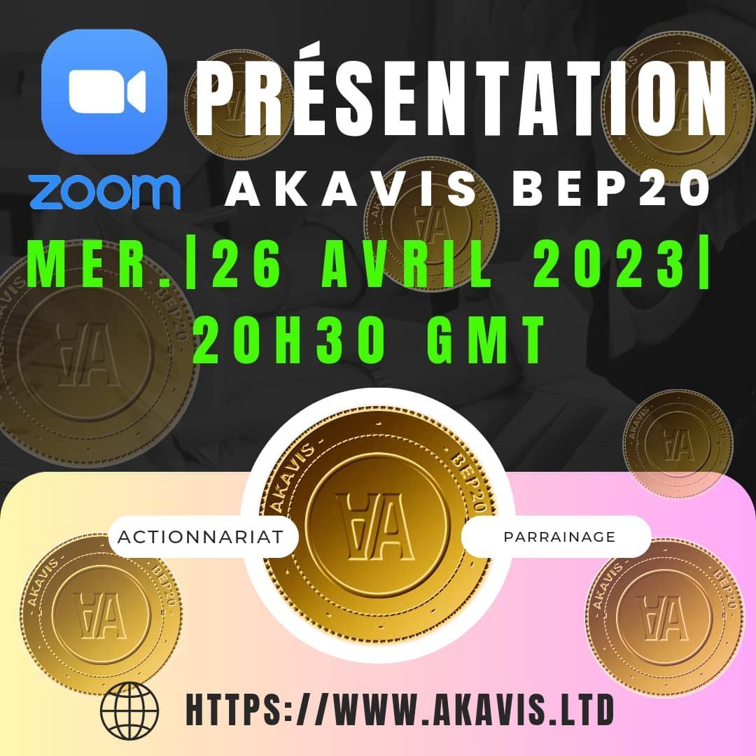 AKAVIS5's tweet photo. AKAVIS vous invite à une réunion Zoom planifiée.

✔️ Sujet: PRESENTATION AKAVIS BEP20
✔️ Date: Mercredi 26 Avril 2023
✔️ Heure: 20 h 30 GMT

Participer à la réunion Zoom
https://t.co/BEOhf4y8pV

ID de réunion : 788 334 8496
✔️ Code secret : akavis https://t.co/KK7gaiEDFe