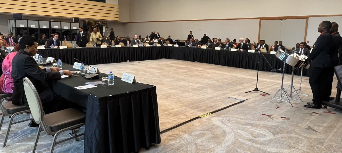 tt_homelandsec's tweet photo. #HappeningNow The launch of the Caribbean Firearms Study 2023 at the Hyatt Regency, Trinidad.
Minister of National Security the Hon. Fitzgerald Hinds M.P. is in attendance and will deliver the Keynote Address.
#CaribbeanFirearmsStudy2023 #WeaponsCompass https://t.co/s6ODnerBL8