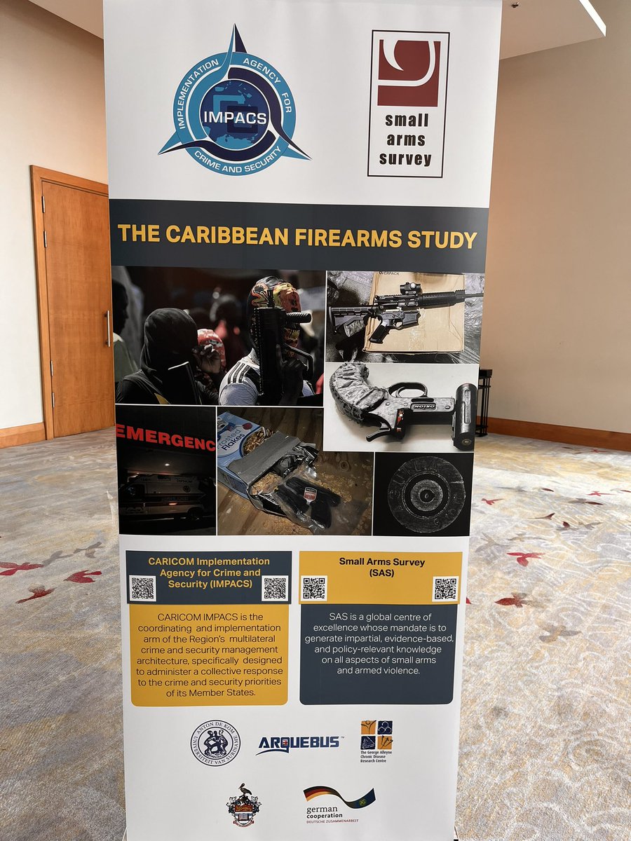 tt_homelandsec's tweet photo. #HappeningNow The launch of the Caribbean Firearms Study 2023 at the Hyatt Regency, Trinidad.
Minister of National Security the Hon. Fitzgerald Hinds M.P. is in attendance and will deliver the Keynote Address.
#CaribbeanFirearmsStudy2023 #WeaponsCompass https://t.co/s6ODnerBL8