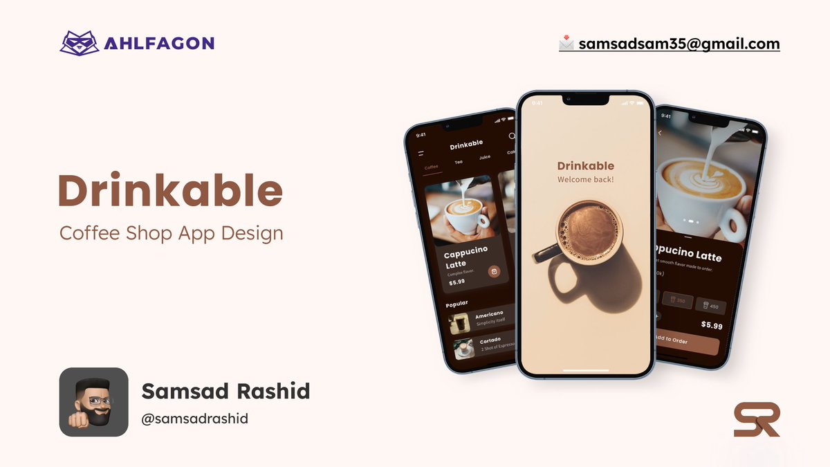 SamsadRashid's tweet photo. Drinkable: Coffee Shop (App Design)
Figma - https://t.co/lcPFrSCsFn
#app #coffee #coffeeapp #coffeebar #drinkable #coffeeshop #appdesign #appui #ui #uidesign #uikit #figma #dribbble #uiux #ux #uxdesign #coffeebar #figmadesign #coffeeappdesign #apps #design https://t.co/z65OBODEeB