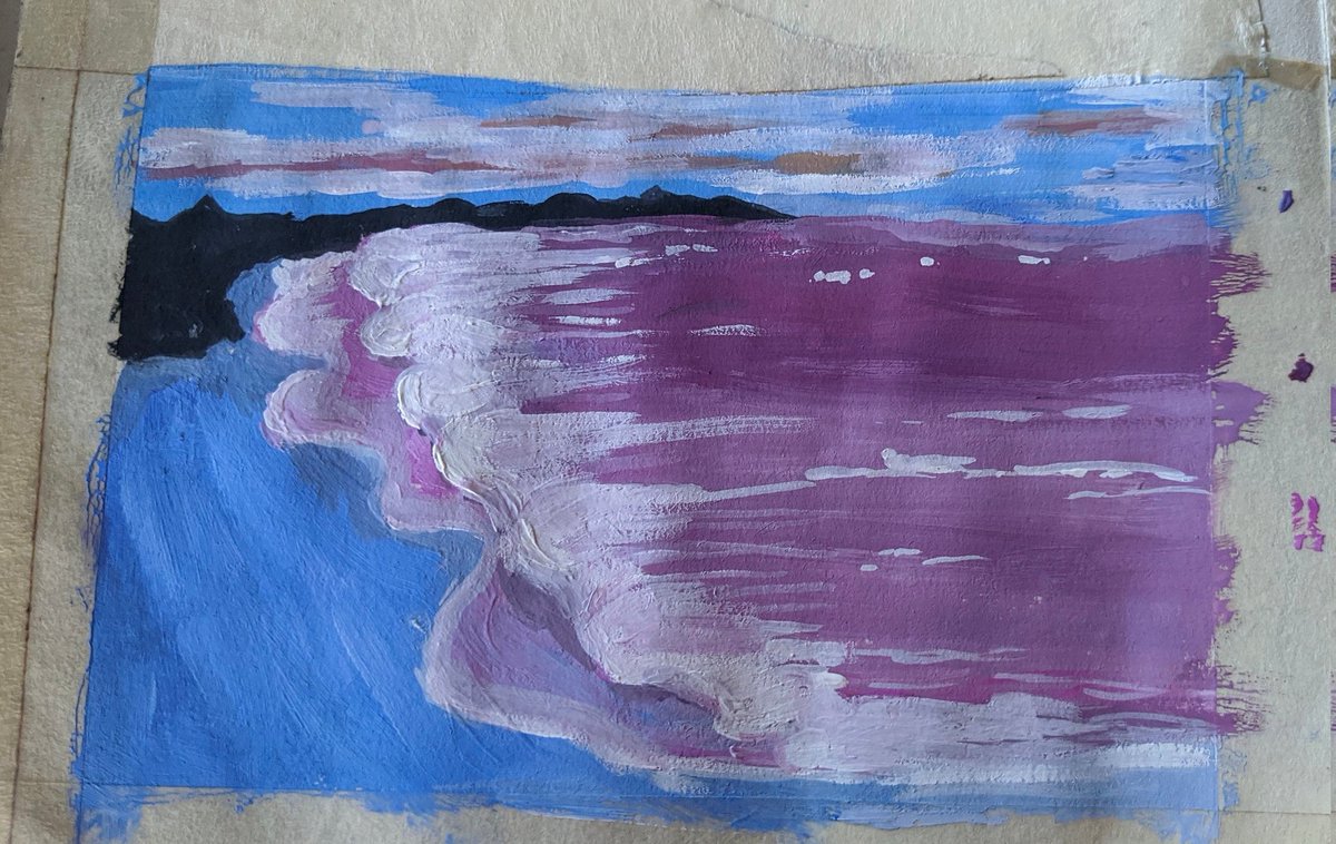 dainsartty's tweet photo. Seaside with  serenity vibe🫶🐳

#seaside #gouache #painting #Serenity #art #beginner #ArtistOnTwitter https://t.co/AfOL5BLvml