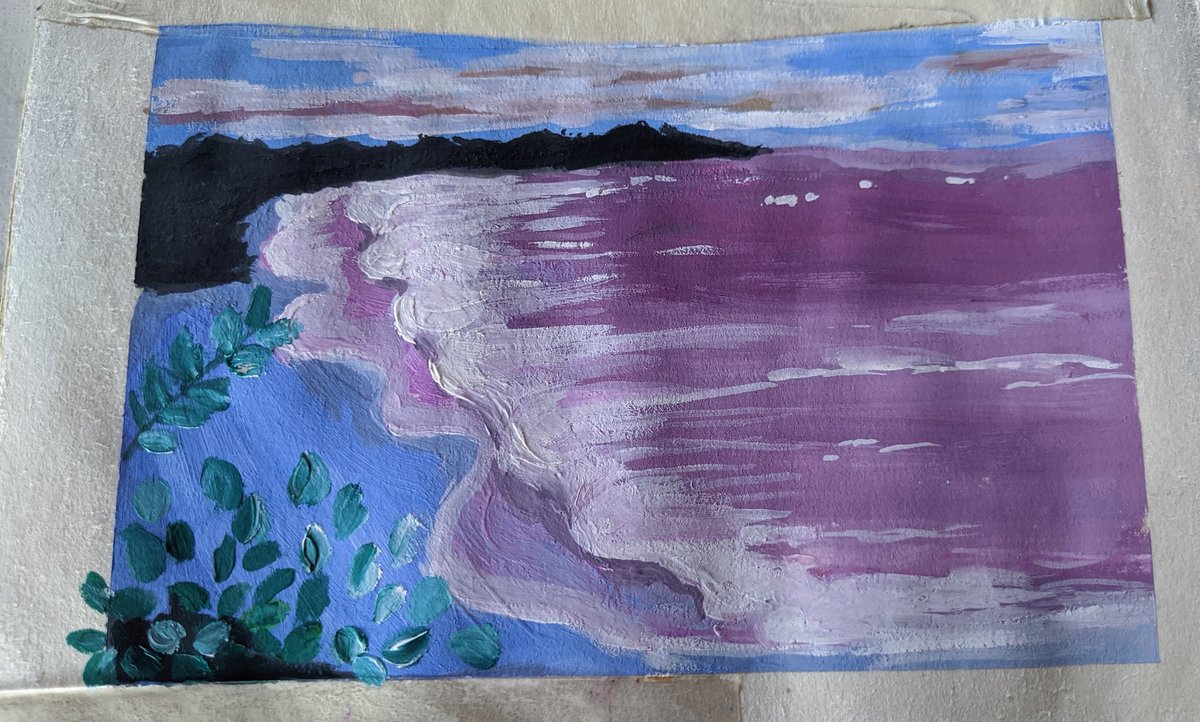 dainsartty's tweet photo. Seaside with  serenity vibe🫶🐳

#seaside #gouache #painting #Serenity #art #beginner #ArtistOnTwitter https://t.co/AfOL5BLvml