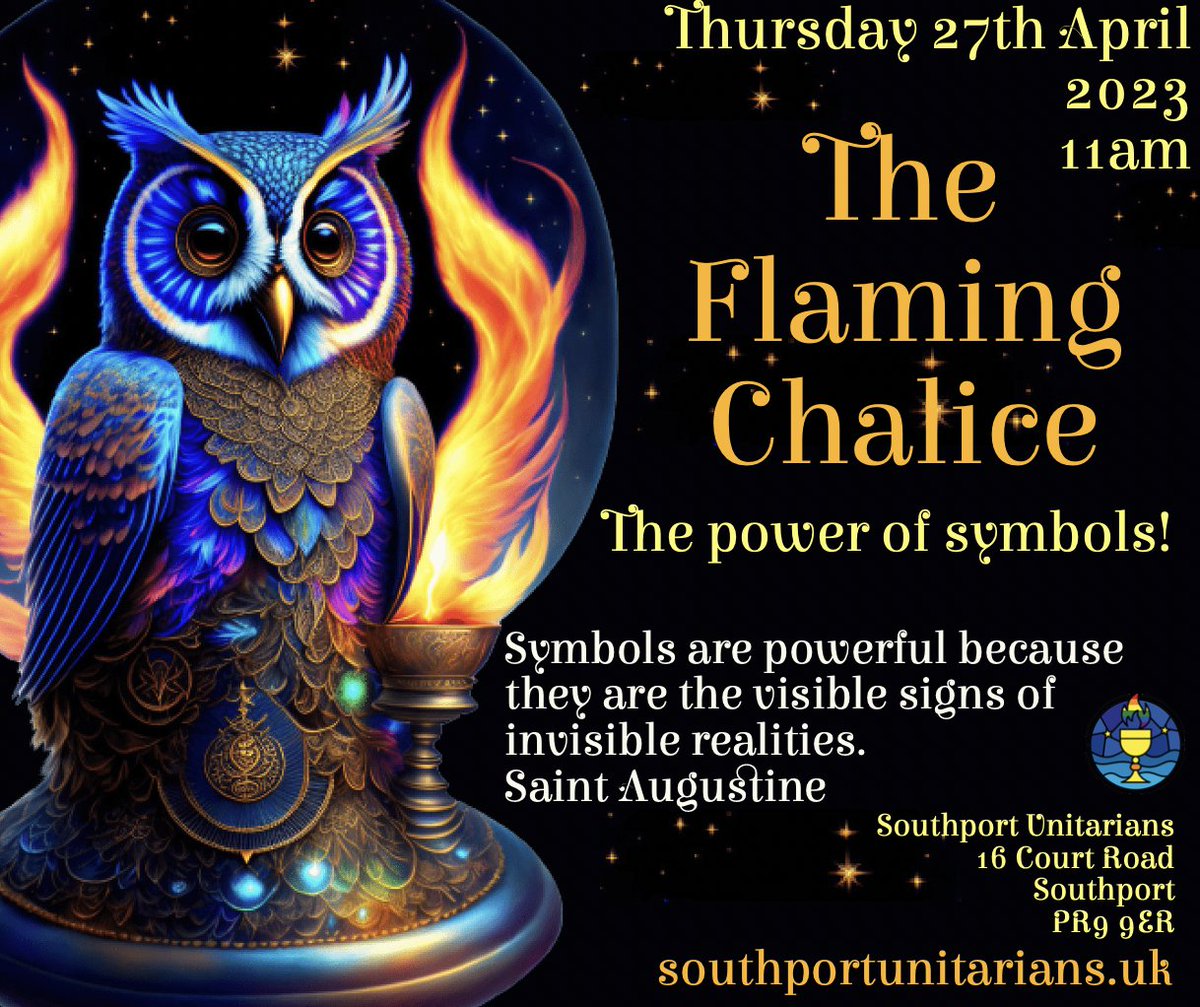 This Thursday, with <a href="/SPortUnitarians/">SouthportUnitarians</a>  and Rev. <a href="/PhilipMWaldron/">Philip Waldron</a>  🦉🔥
#whatsonsouthport #Unitarian #ThursdayService #community