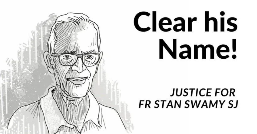 jesuitnews's tweet photo. Today we remember Fr. Stan Swamy, SJ, on what would have been his 86th birthday. Fr. Stan was falsely imprisoned w/planted evidence in Oct. 2020 for his work w/marginalized communities in India &amp; died, still a prisoner, in July 2021.

Help clear his name: https://t.co/PPaSiuVCT0 https://t.co/unHjl0pEyJ