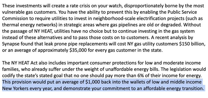 .@GovKathyHochul talks about delivering climate action and energy affordability. Why not follow words with action to do exactly that with NY HEAT for: ⛅ Climate Action 💰 Lowering LMI bills by up to $1000 🚑 Health & Safety ⚖️ Environmental Justice renewableheatnow.org/renewable-heat…