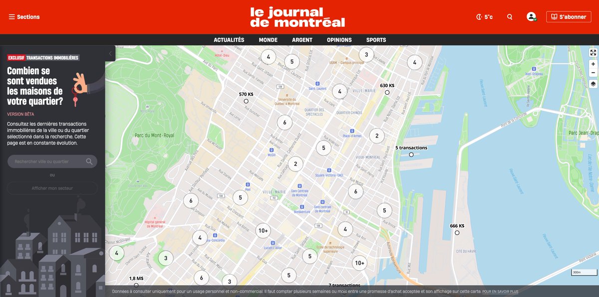 Petite révolution pour les amateurs d'immobilier: le <a href="/JdeMontreal/">Le Journal de Montréal</a> et le <a href="/JdeQuebec/">Le Journal de Québec</a> présentent le premier outil pour savoir gratuitement à quel prix se sont vendues les maisons dans votre secteur. Essayez-le!
journaldemontreal.com/argent/immobil…