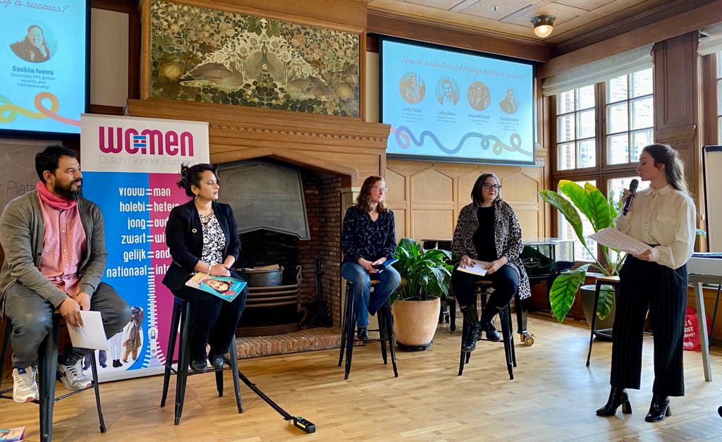 genderplatform's tweet photo. Happening now! Our event #thefutureisfeminist as part of our #GA. With @nooranila, @InnaMichaeli, @lucholineo and Saskia Ivens, we'll discuss how to make a #FFP a success. What are the current important developments, and what about the engagement of men and boys? @LengkeekQ https://t.co/4PVWEZL91H