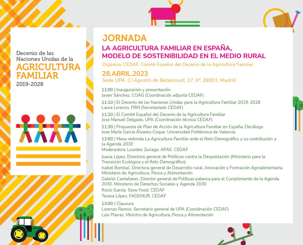 slowcompostela's tweet photo. O día 28 de abril terá lugar en Madrid a 1ª xornada organizada polo #CEDAF, Comité Español de Decenio da Agricultura Familiar, donde se porá en valor a #agriculturafamiliar en #España coma modelo de #sustentabilidade no medio rural.
✅️ Slow Food Compostela estará presente. https://t.co/nzhCznY0Ob