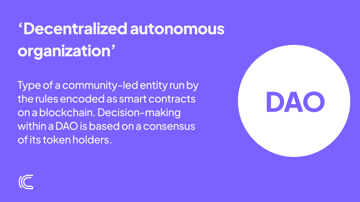 CoinMetro's tweet photo. Let’s define #DAO 👇 https://t.co/QliYlmgf1K