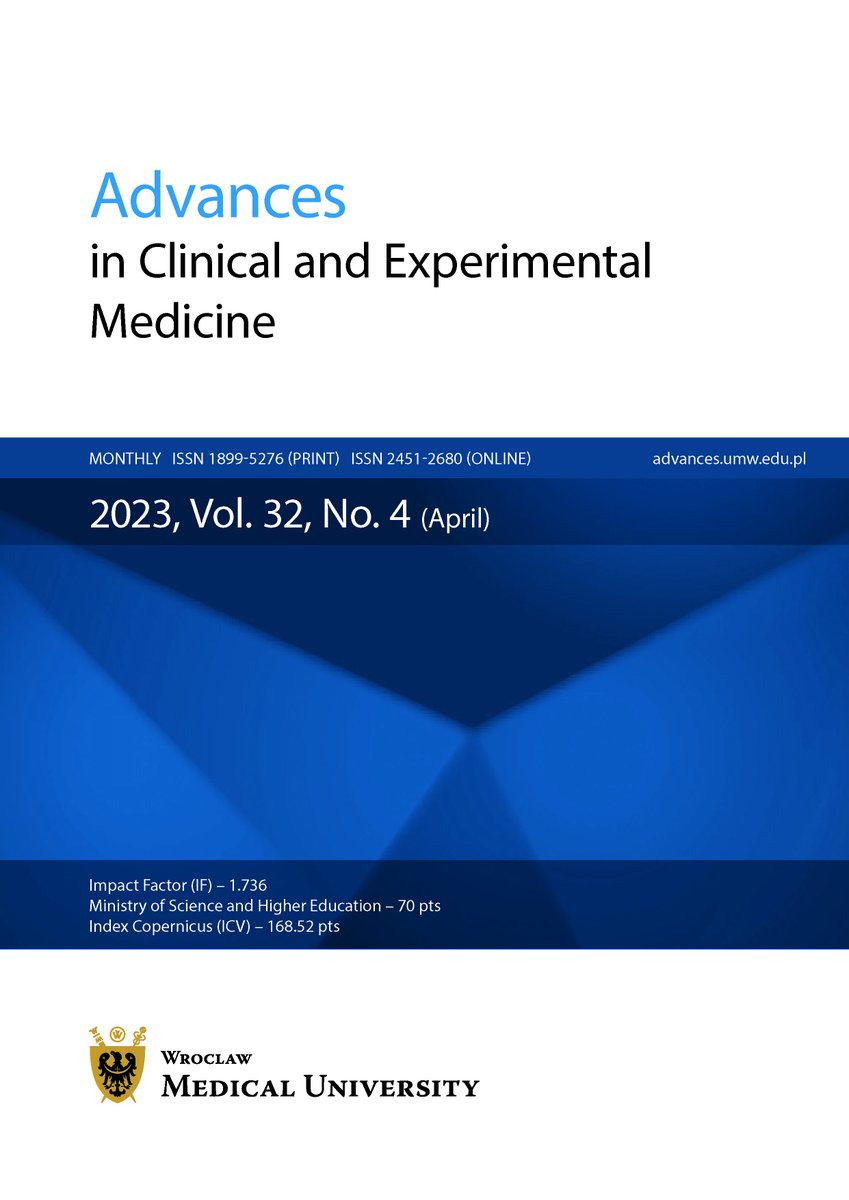 We are happy to announce that the April issue of Advances in Clinical and Experimental Medicine has been published on our website. Please, help us by promoting in by any means available to you (mailing, social media etc.). advances.umw.edu.pl/en/issue/2023/…