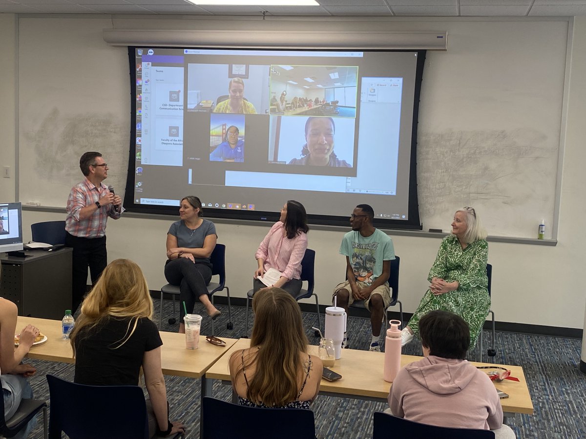 CLD_GSU's tweet photo. GaLEND students' semester ended with their final presentations and commencement last week. Four GaLEND alums joined us as they shared their experiences and opportunities from the LEND program. Congratulations to all our leaders! #GaLEND #gsucld https://t.co/WpBw1FXV86