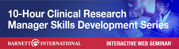 Barnett_Intl's tweet photo. If you want to sharpen your management skills to successfully support clinical research professionals and projects, don't miss the next offering of our Clinical Research Manager Skills Development Series: https://t.co/LVf3ff67P1
#clinicalresearchassociate #clinicalresearch https://t.co/I2a4jmnqc2