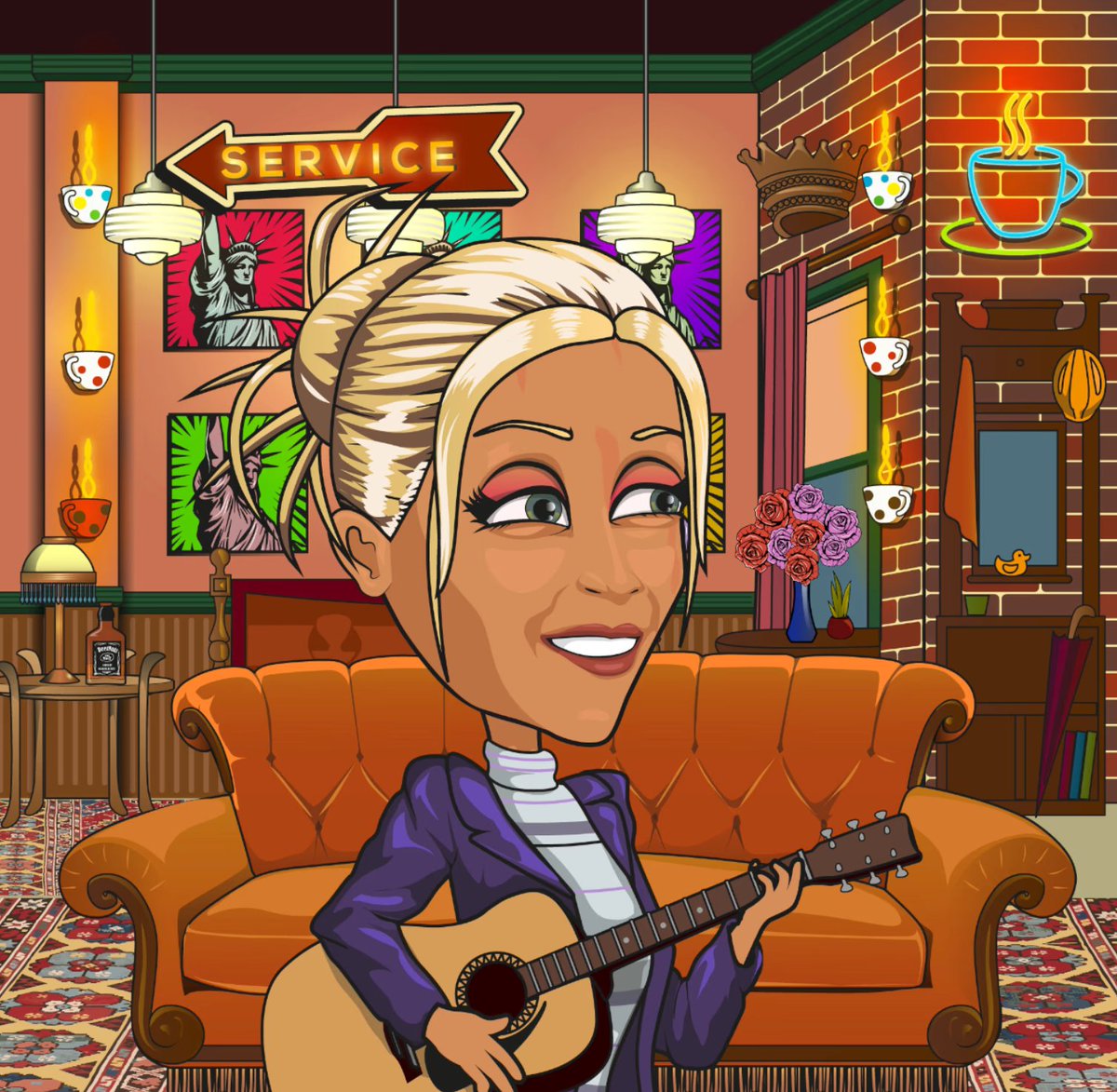 Just strumming my guitar, singing my heart out, and trying to make sense of this crazy world. Maybe a song will do the trick. #PhoebeBuffay #GuitarLife 🎸🎶

<a href="/LisaKudrow/">Lisa Kudrow</a> and <a href="/FriendsTV/">FRIENDS</a> ❤️