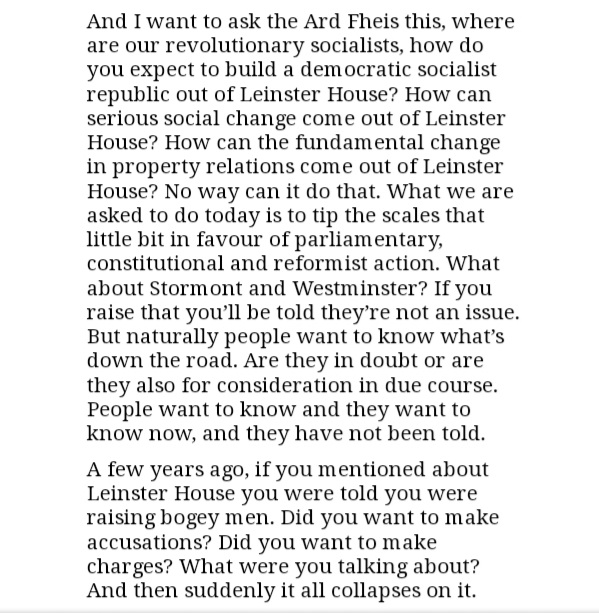 luvsofine's tweet photo. Excerpts of Ruairí Ó Brádaigh's speech at the 1986 Ard Fheis in support of Sinn Féin's continued policy of abstentionism from Leinster House.

Nearly 37 years on, and more relevant than ever... https://t.co/qSfzHC1ov3