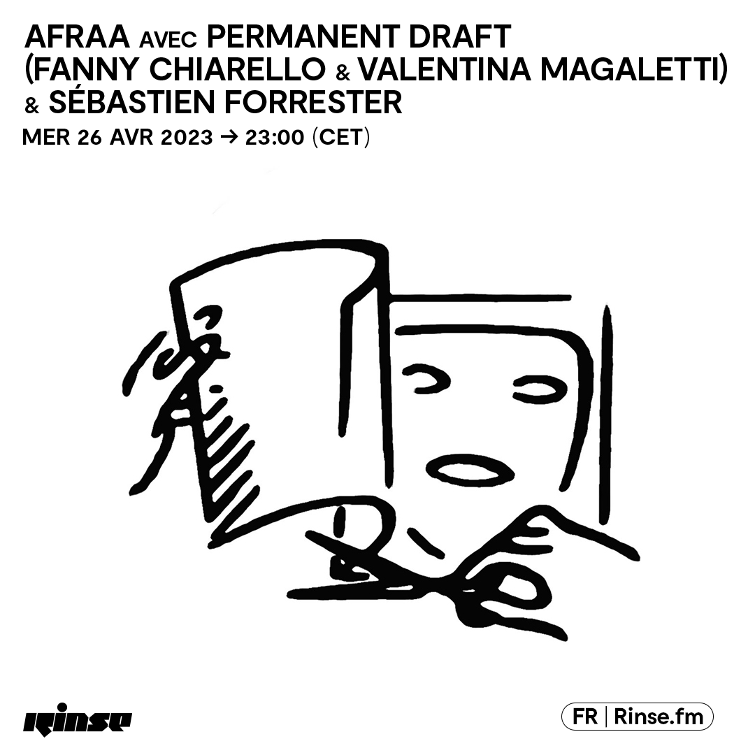 RinseFrance's tweet photo. Il est 23h !

Tout de suite c'est le show #Afraa : #PermanentDraft avec #FannyChiarello &amp; #ValentinaMagaletti &amp; @SebForrester !

🎶
https://t.co/LvUI4ruQbi

#verrouillé 🔒 https://t.co/GnEXqQo7Or https://t.co/1tTMePdOAl