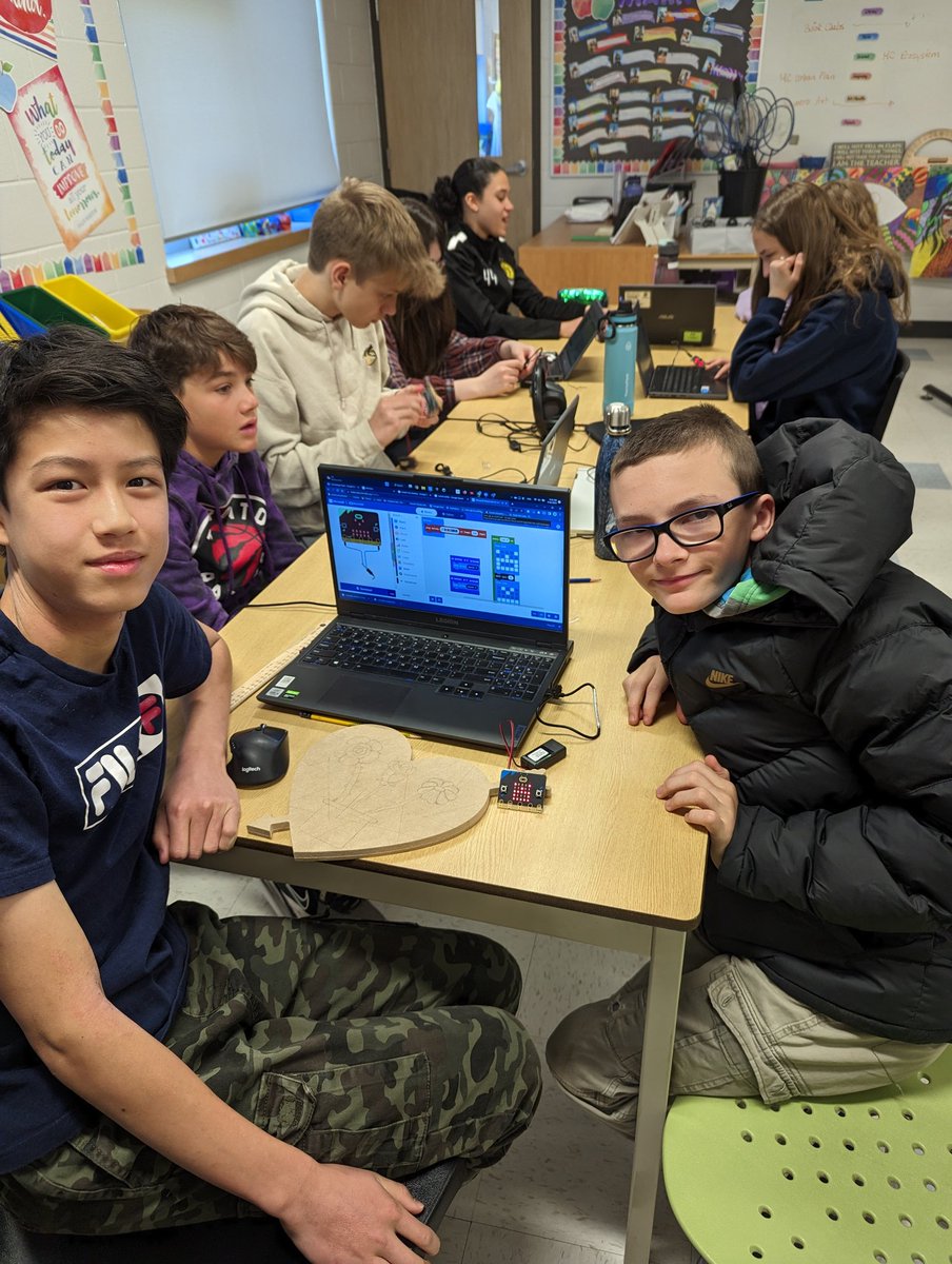 MsSMcArthur's tweet photo. Testing out MakeCode and microbits in math class today.  @WCDSBInnovates @StBrigidCeltics #WCDSBAwesome #wcdsbNTIP https://t.co/YmmT871fDj